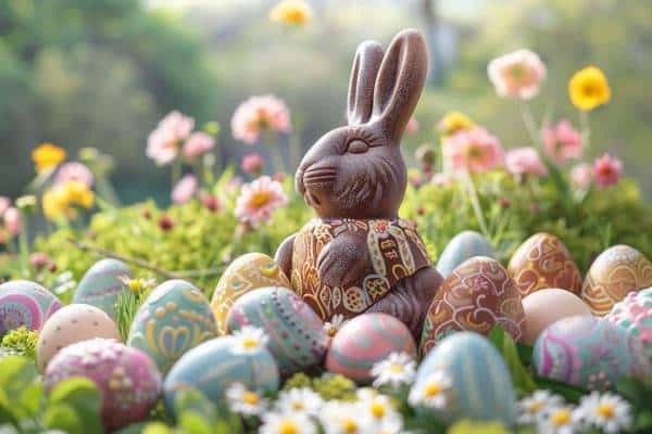 lapin et œufs en chocolat 