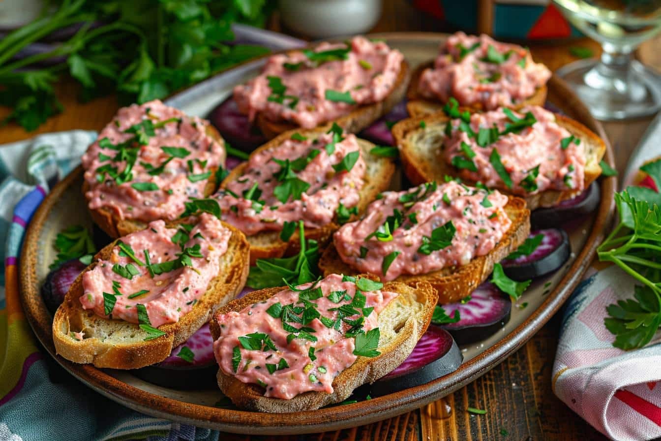 Toasts de tarama maison sur radis noir : une recette apéritive facile et originale