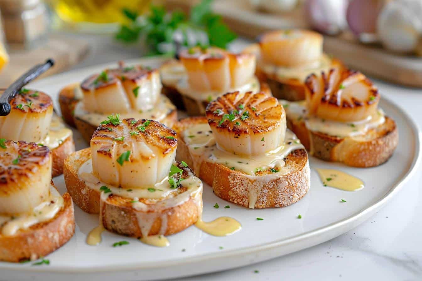 Recette facile de tartines de pétoncles à la vanille : un délice raffiné pour l'apéritif