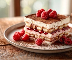 Recette de tiramisu à la framboise : un dessert italien revisité avec des fruits rouges