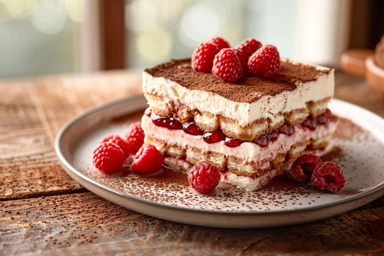 Recette de tiramisu à la framboise : un dessert italien revisité avec des fruits rouges