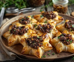 Recette facile : étoiles feuilletées à la tapenade et au comté pour un apéritif gourmand