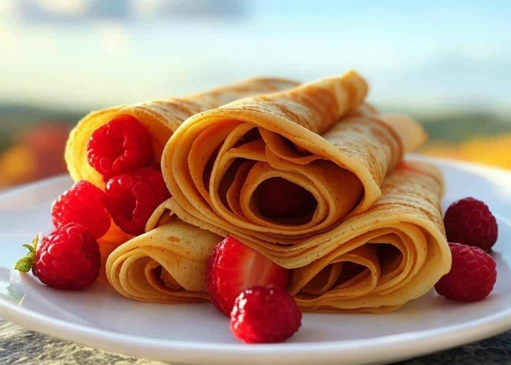 crêpes savoureuse aux fruits rouges