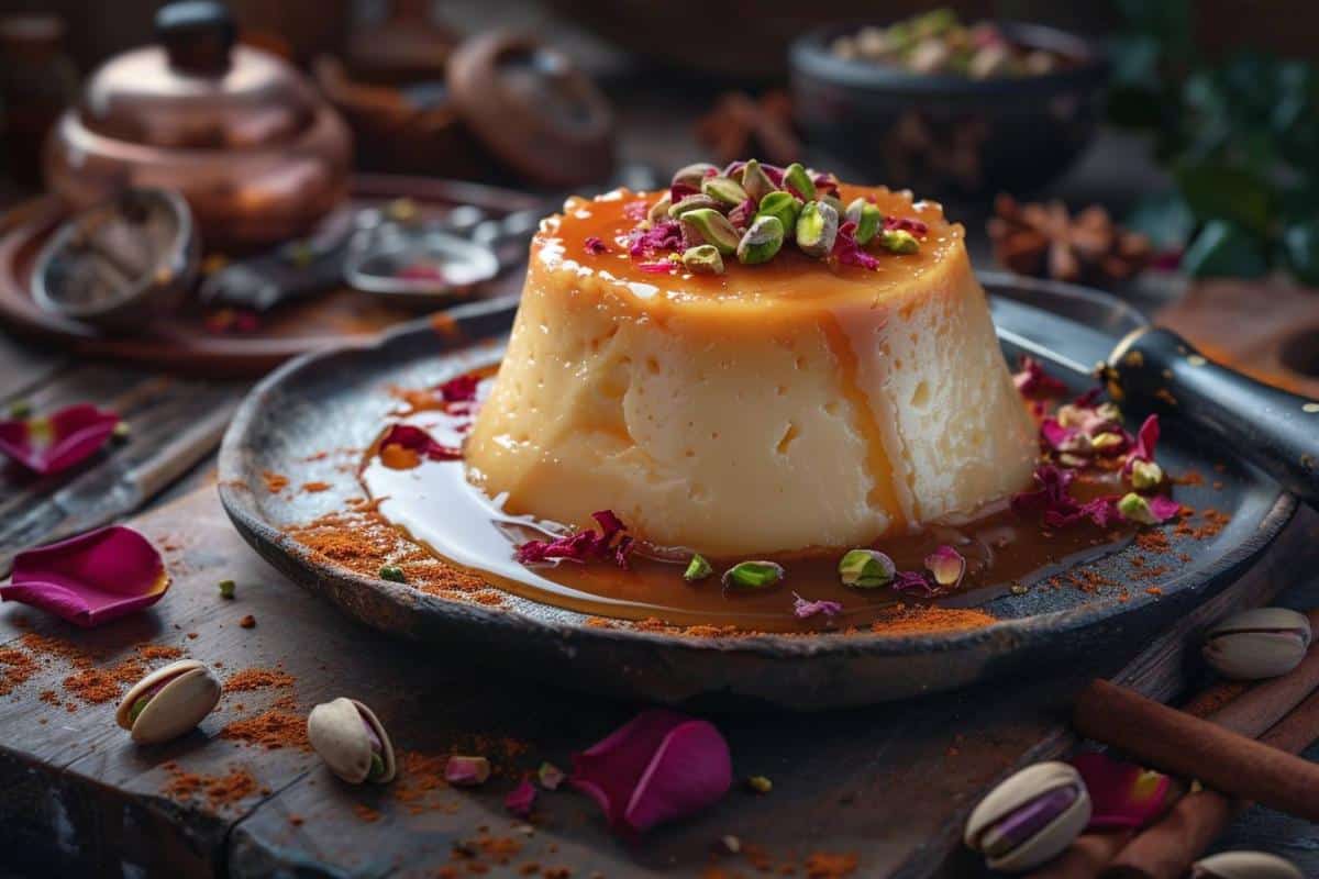 Découvrez la recette authentique du flan libanais : un dessert oriental crémeux et parfumé à la fleur d'oranger