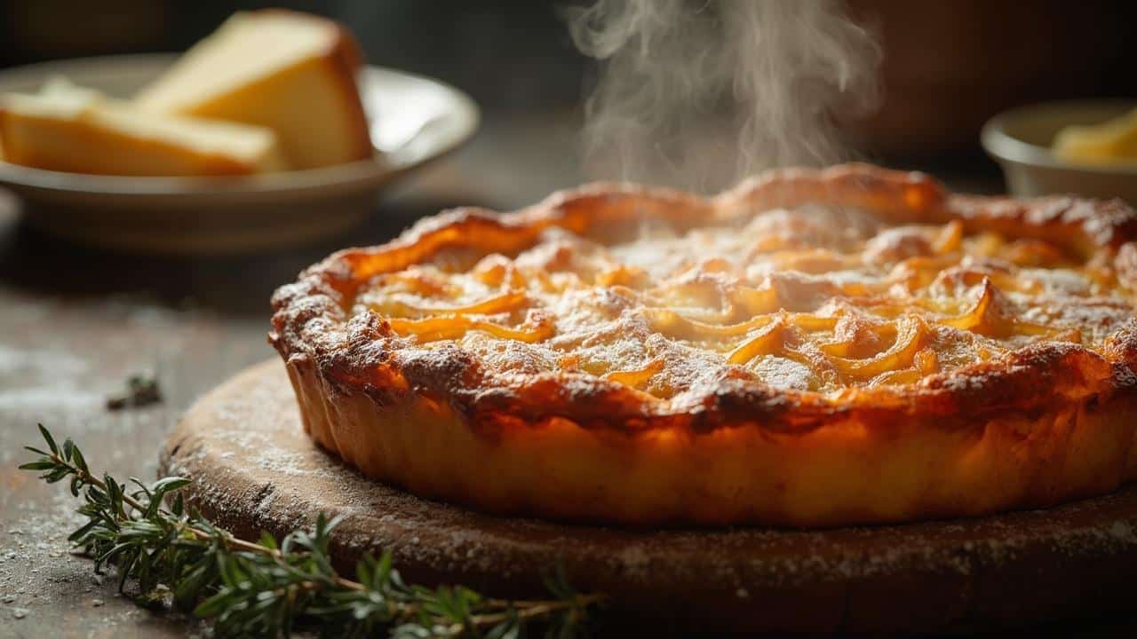 Tarte dorée et croustillante garnie de tranches d'abricots appétissants